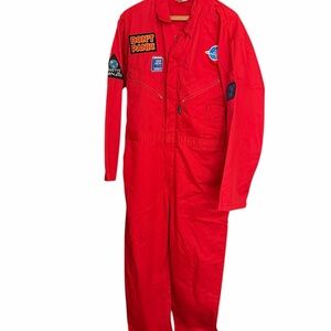 Red Astronaut Jumpsuit with Patches
